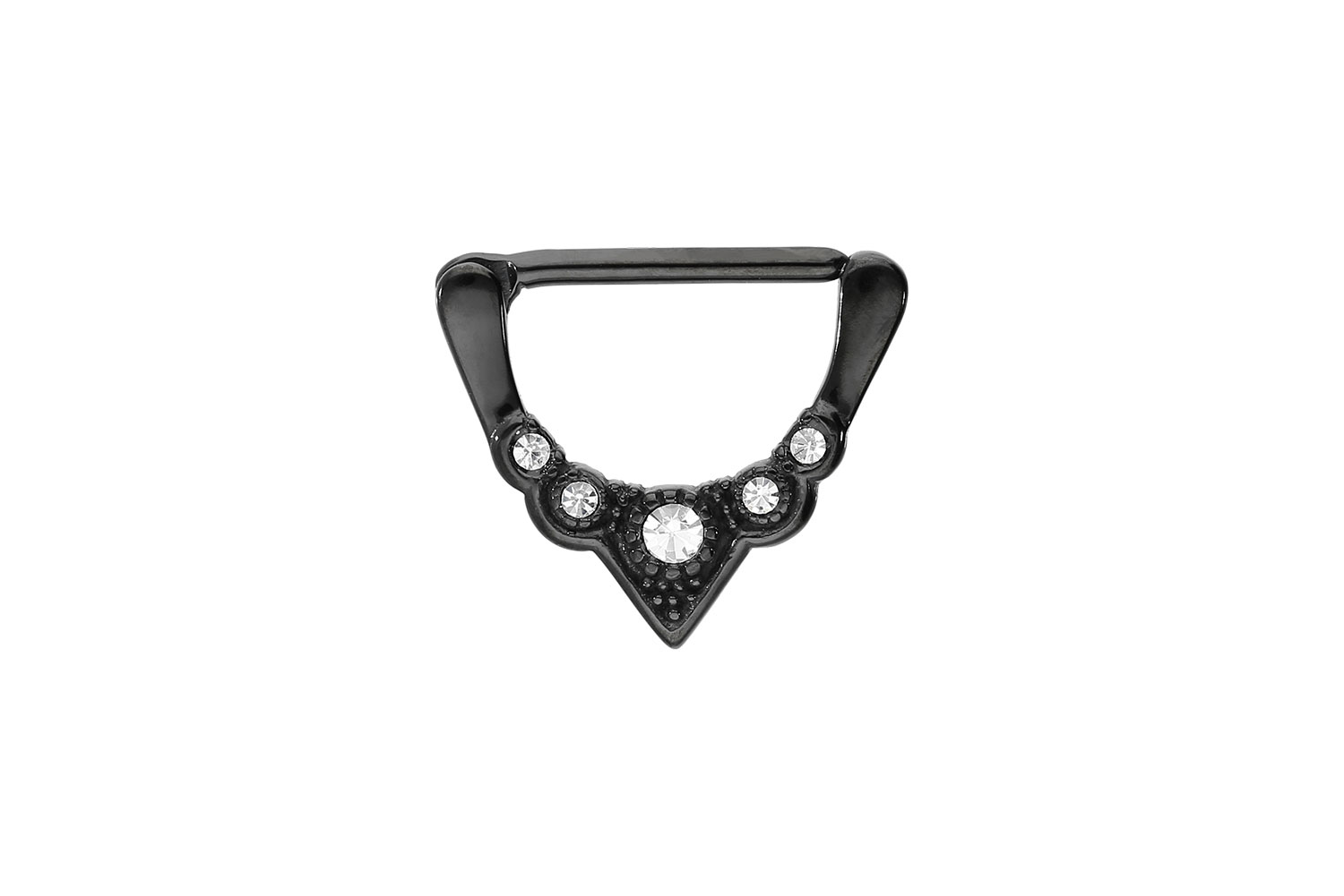 Chirurgenstahl Nippelpiercing Clicker 5 KRISTALLE ++SALE++
